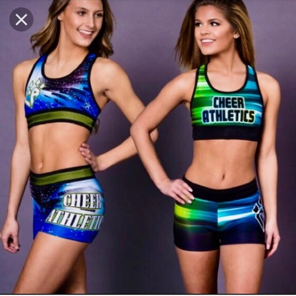 cheer sports bras and shorts